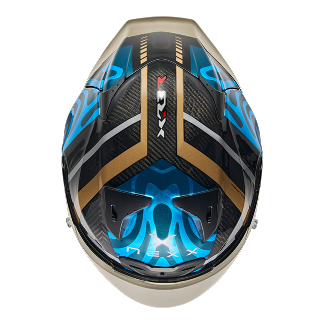 Nexx X.R3R Casco Swirl Carbon Cielo Azul Oro 01XR323489780 