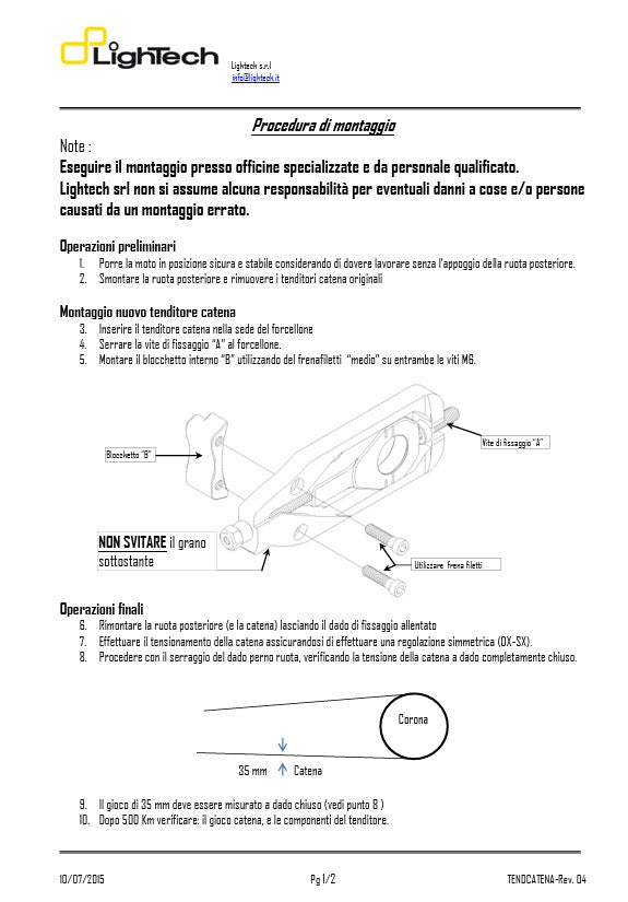 Tensor de cadena LighTech Yamaha R6 RJ27 (17-25) TEYA006 