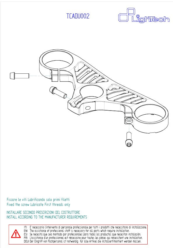 Puente de horquilla (SUPERIOR) LighTech Ducati Panigale V4/S (2025) TCADU002NER 
