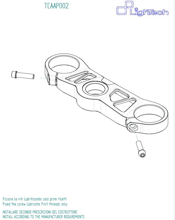 Puente de horquilla (SUPERIOR) LighTech Aprilia RS 660 (20-25) TCAAP002NER 