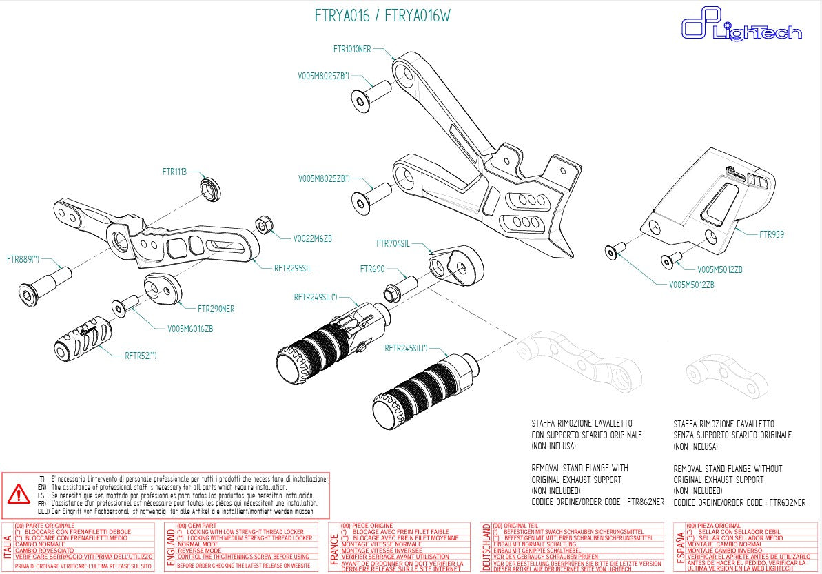 Sistema de frenos LighTech Yamaha YZF-R1/M RN32, RN49 & RN65 (15-25) FTRYA016 