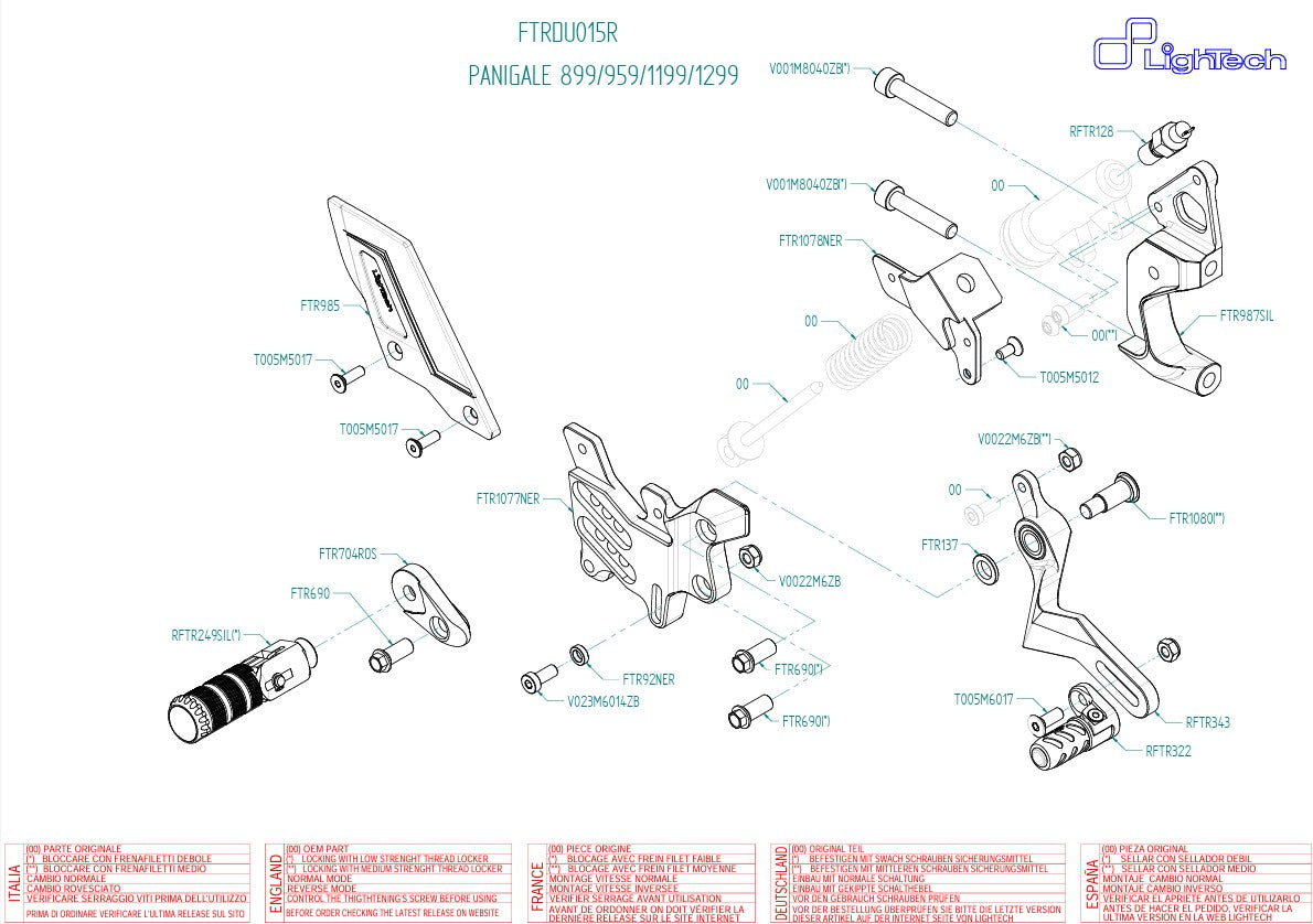 Sistema de frenos R LighTech Ducati Panigale 1199/S/R (12-17) FTRDU015R 