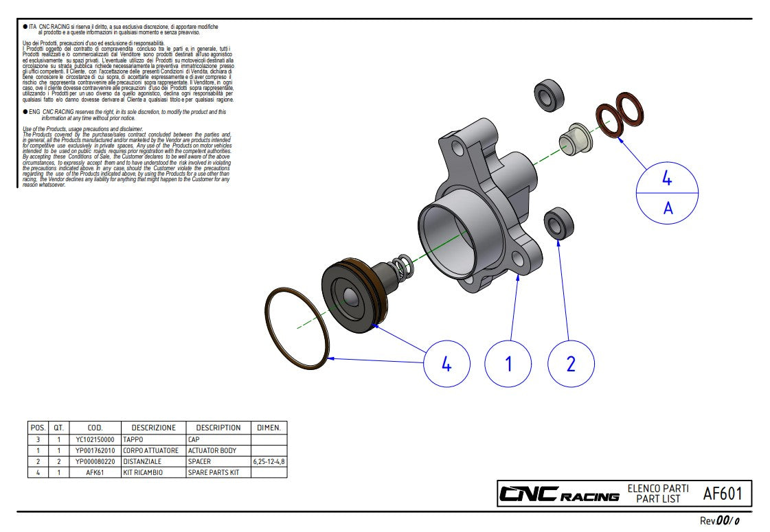 Cilindro de embrague CNC Racing Ducati Panigale V4/S (2025) AF601 