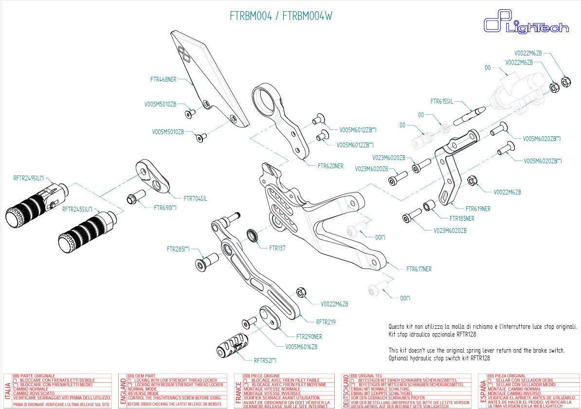 Sistema de frenos LighTech BMW S1000RR K46 (15-18) FTRBM004/W 