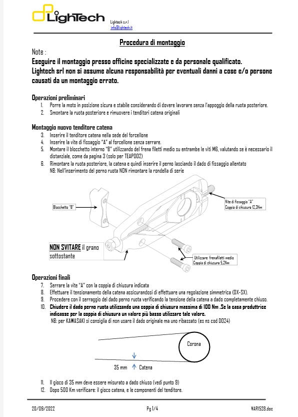 Tensor de cadena LighTech Yamaha YZF-R1/M RN65 (20-25) TEYA005 