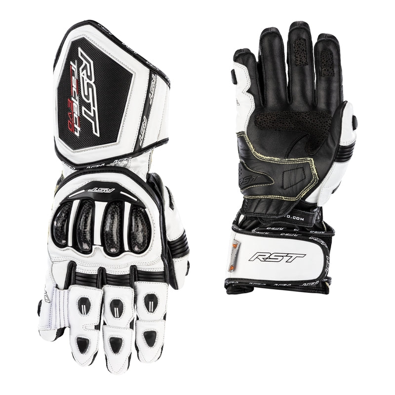 RST Tractech Evo 4 guantes de cuero para motocicleta | Hombre | Blanco | 102666 