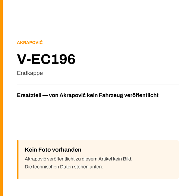 Akrapovic Endkappe V-EC196 — Platzhalter, kein Herstellerfoto verfügbar