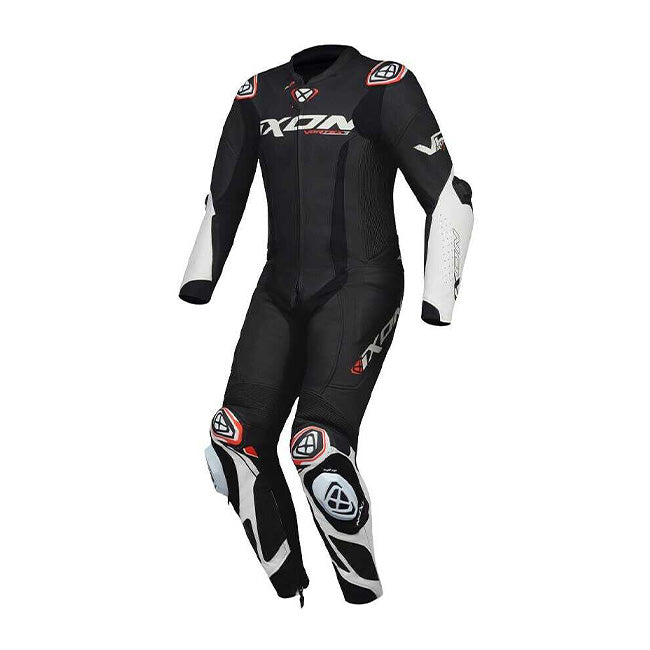 IXON Vortex 3 monoentero Mono de cuero – Mono de carreras perforado | Hombre | Negro/Blanco 