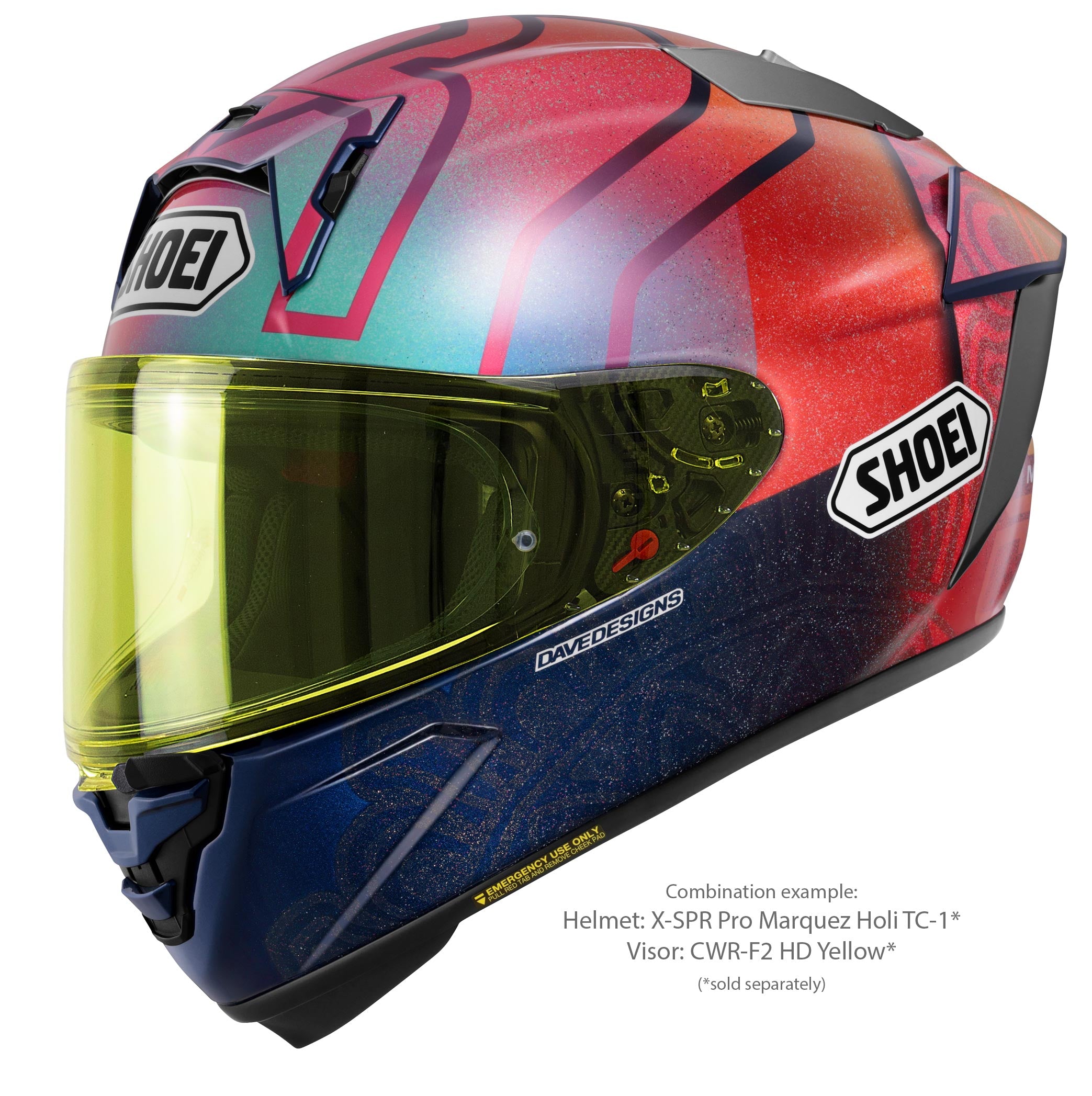Casco Shoei X-SPR PRO Márquez Holi TC-1 Edición Limitada - Réplica de Marc Márquez India 2023 