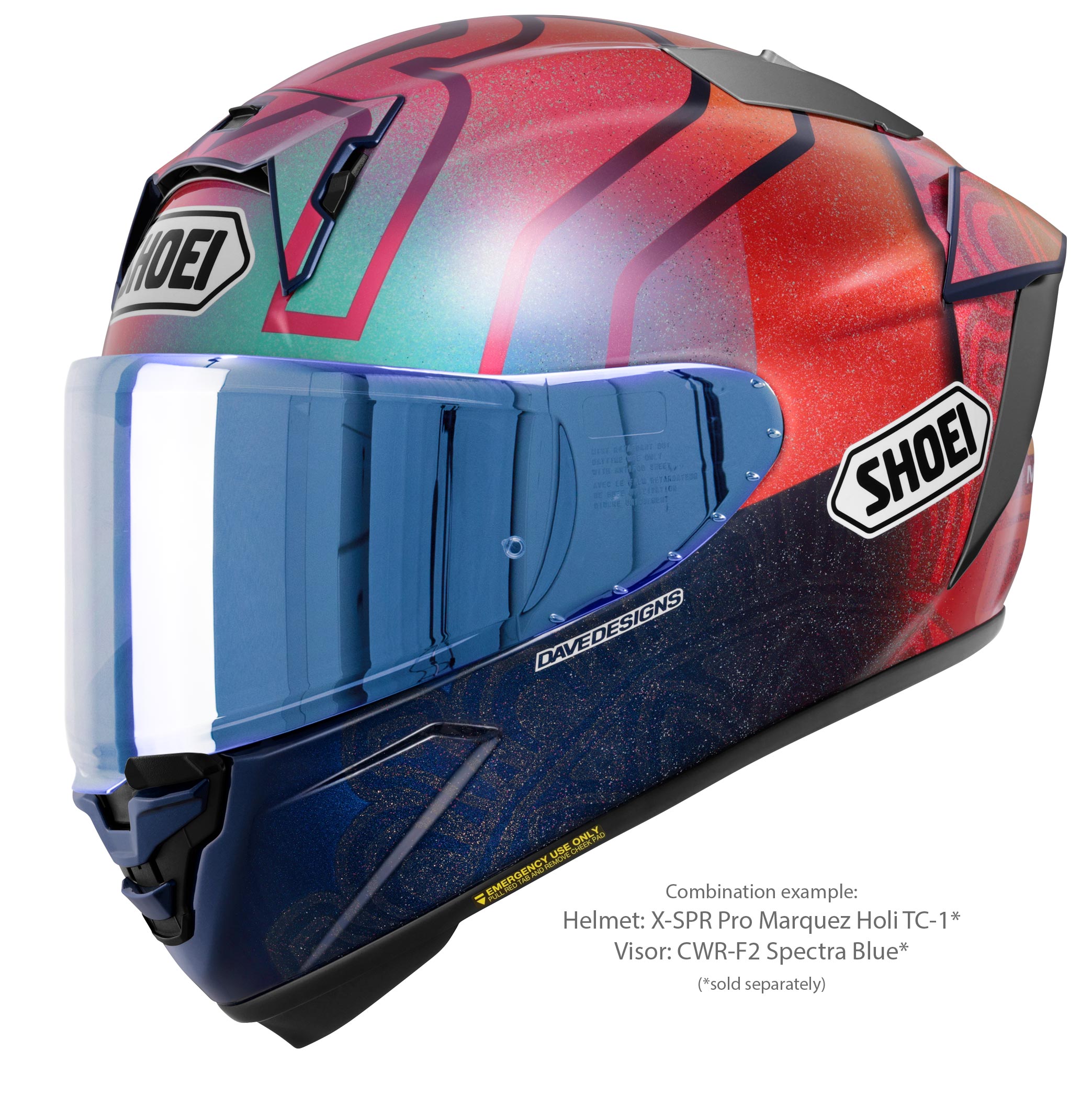 Visera Shoei X-SPR PRO (CWR-F2PN) Azul Espejado 