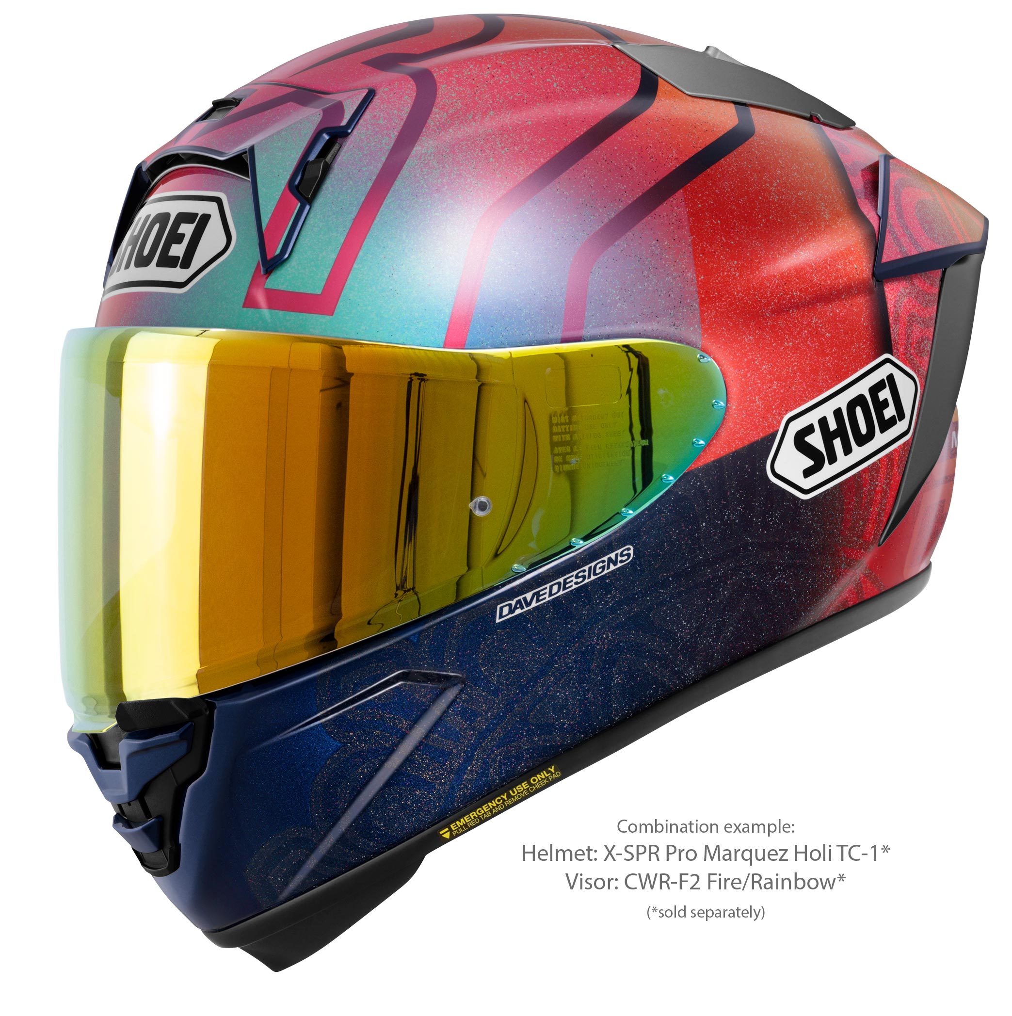 Visera Shoei X-SPR PRO (CWR-F2PN) Arcoíris Espejado 