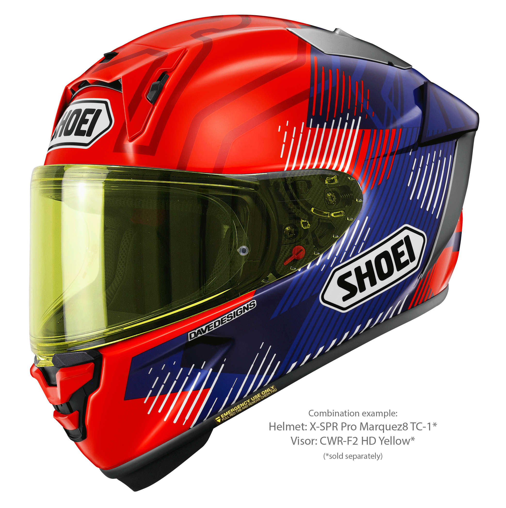 Casco Shoei X-SPR PRO MARQUEZ8 TC-1 Réplica de Marc Márquez 2024 