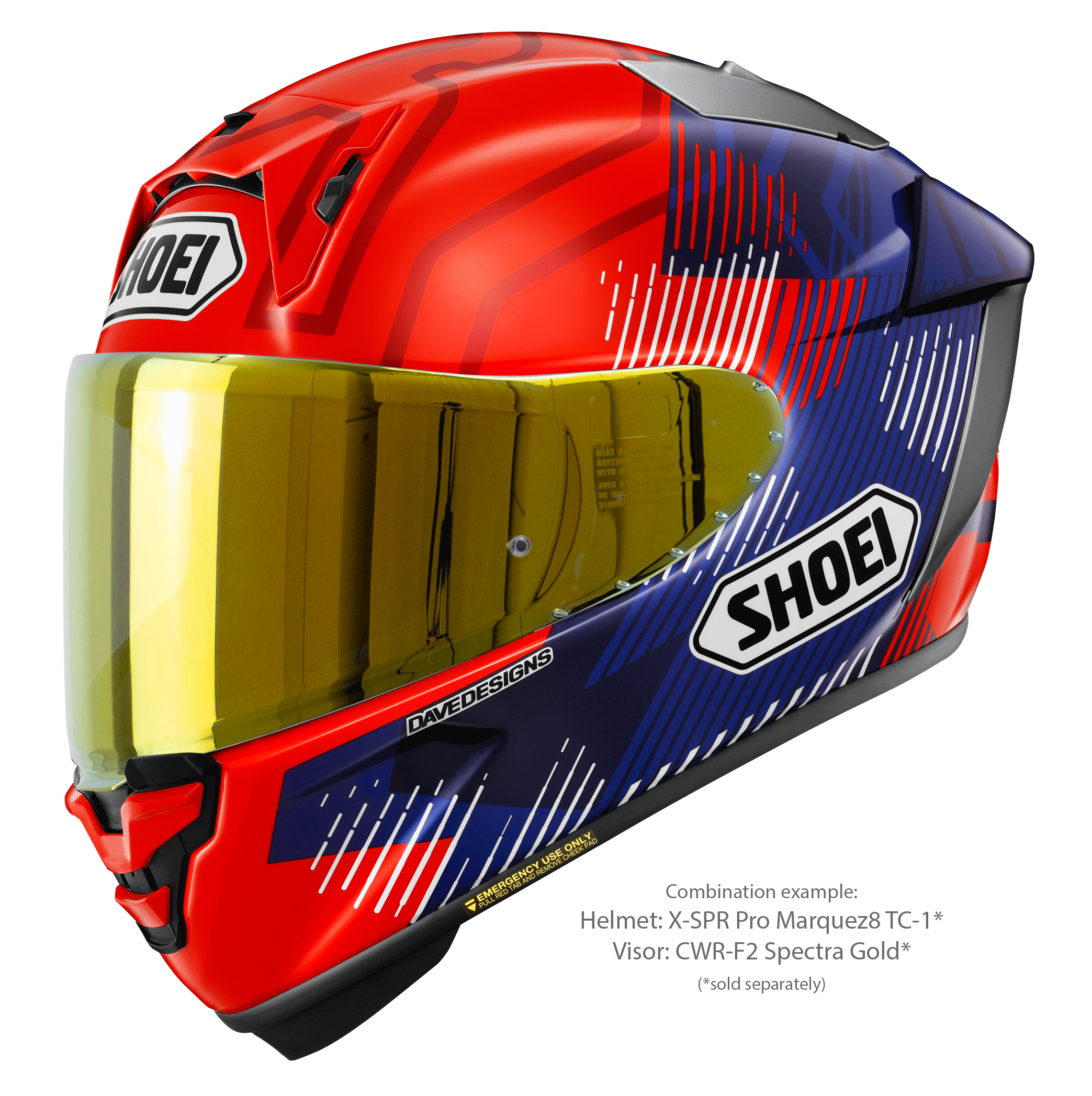 Casco Shoei X-SPR PRO MARQUEZ8 TC-1 Réplica de Marc Márquez 2024 