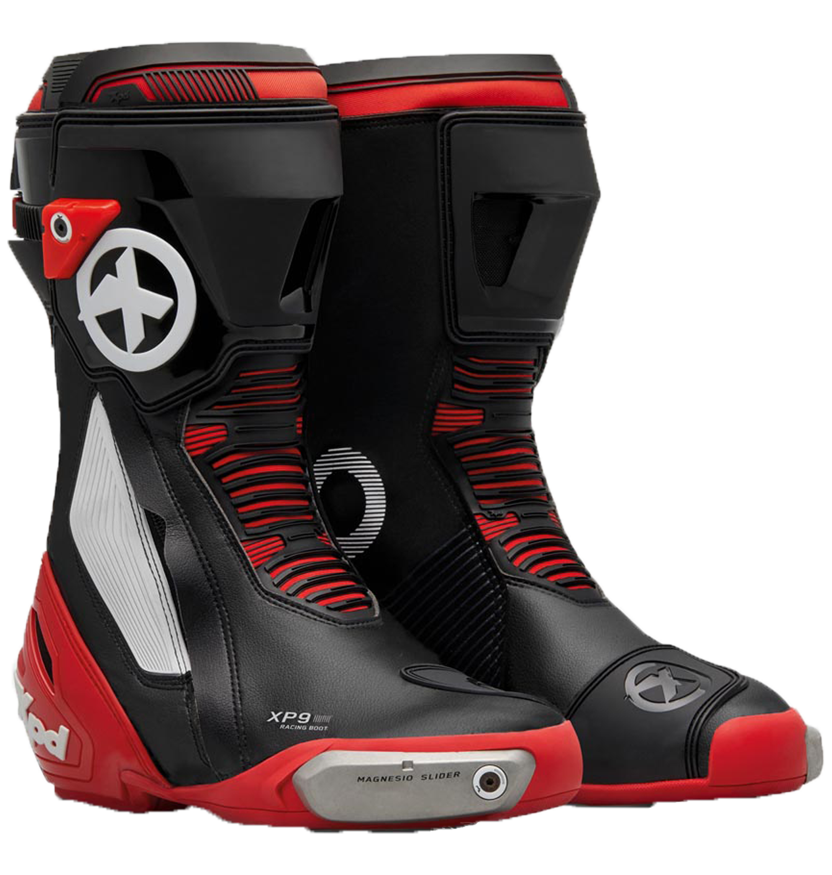 XPD XP9-S Botas de motociclismo de carreras y de calle | Hombre | Negro/Rojo 