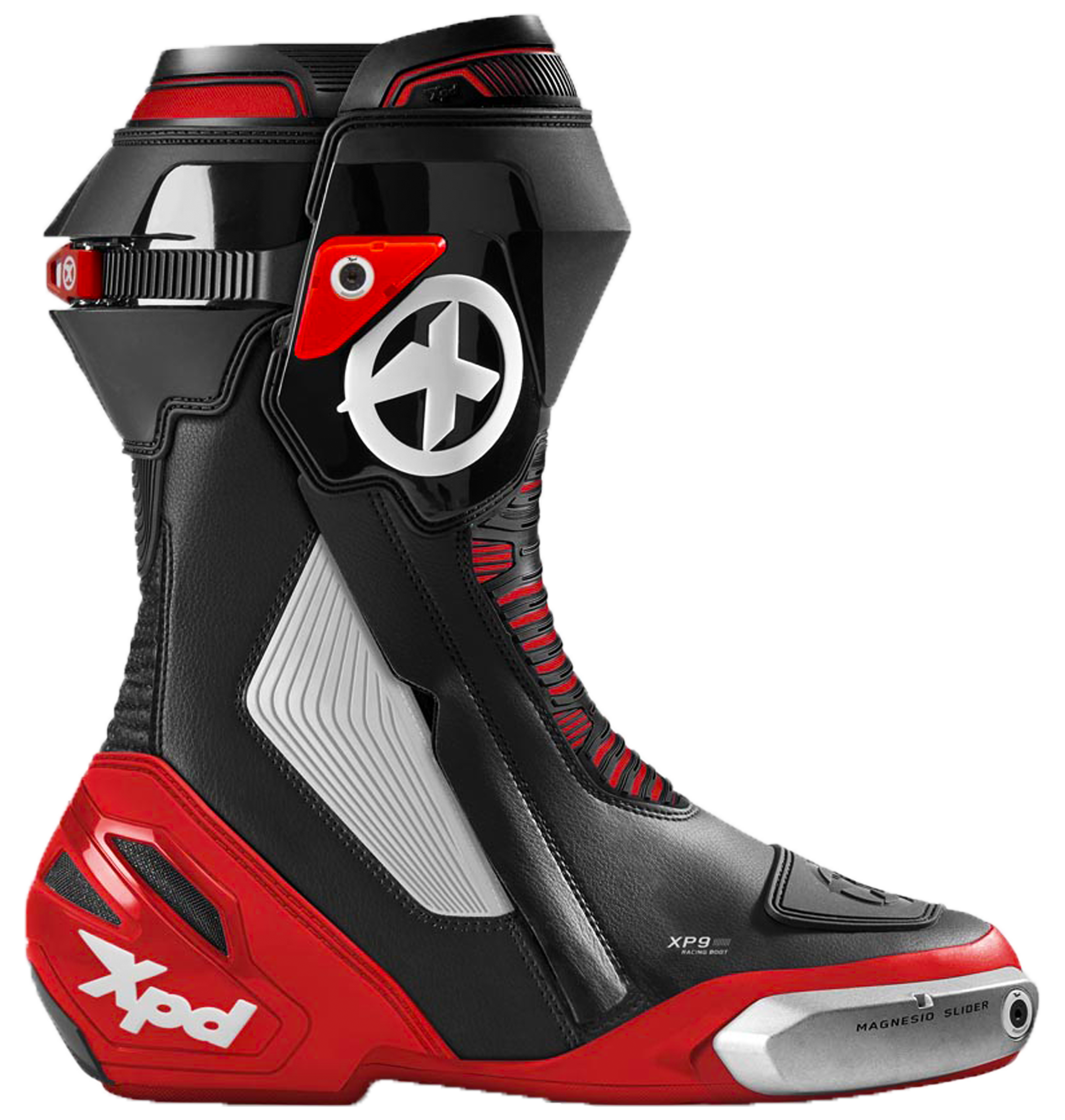 XPD XP9-S Botas de motociclismo de carreras y de calle | Hombre | Negro/Rojo 