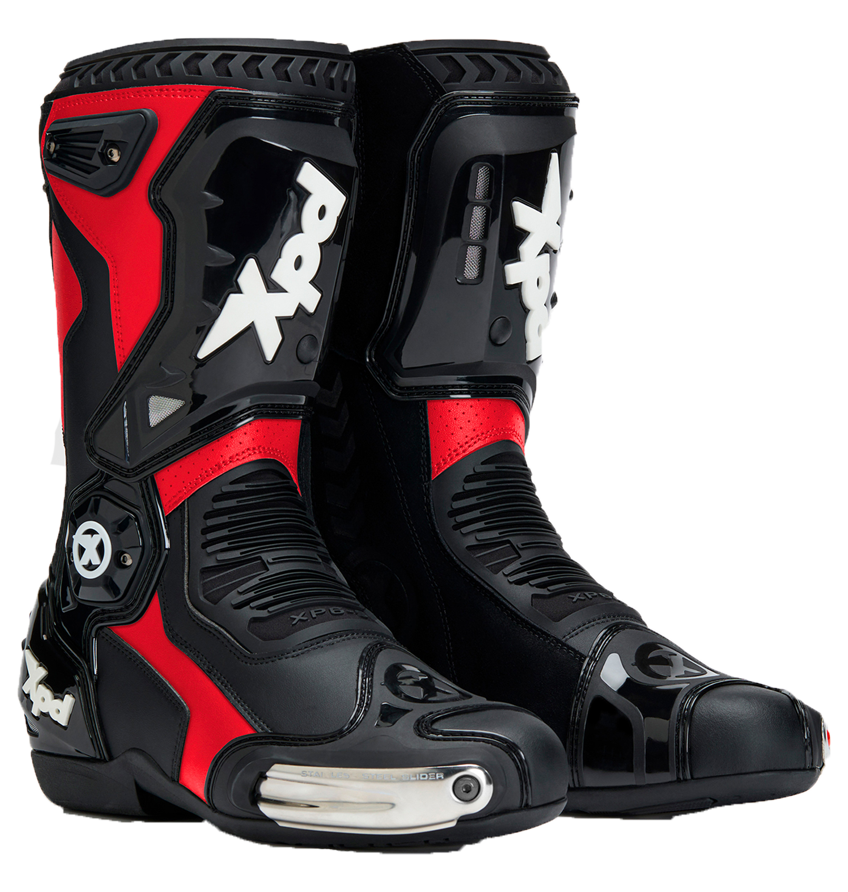 XPD XP6-S botas de moto | Hombre | Rojo/Negro 