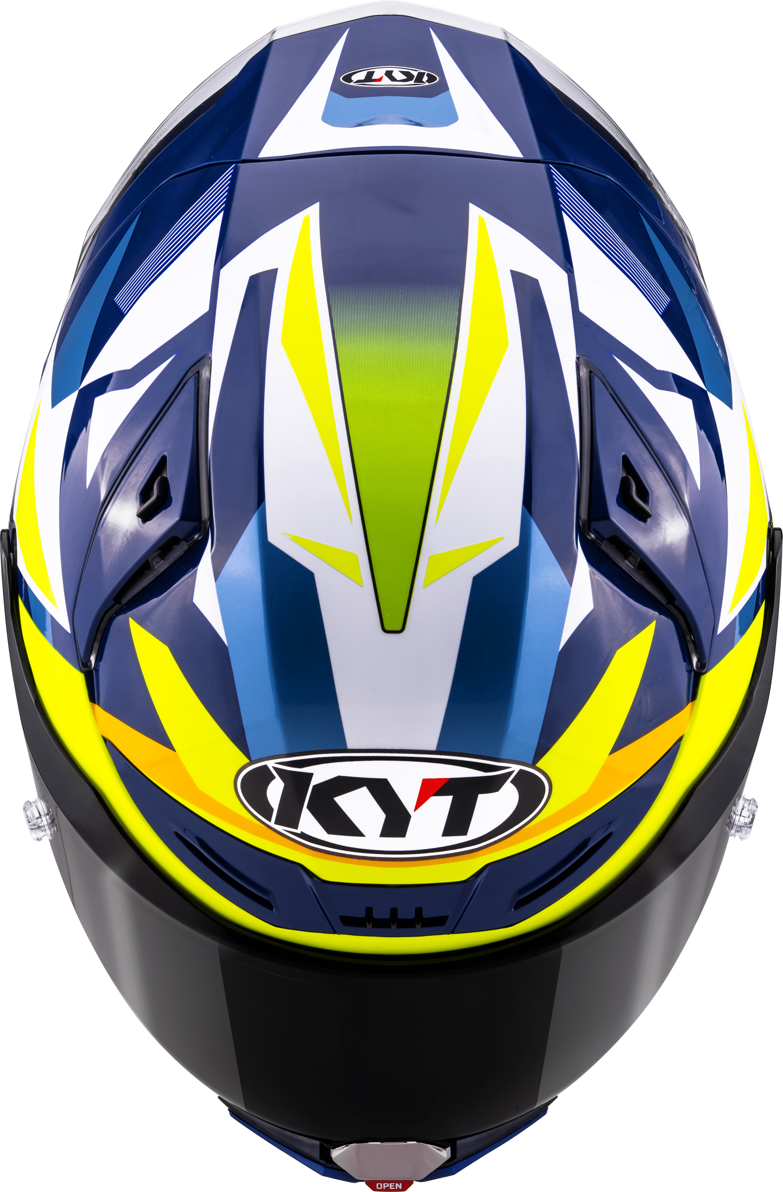 KYT R1R Casco de Carreras Carbono Diamante Azul / Amarillo Y6R10005 