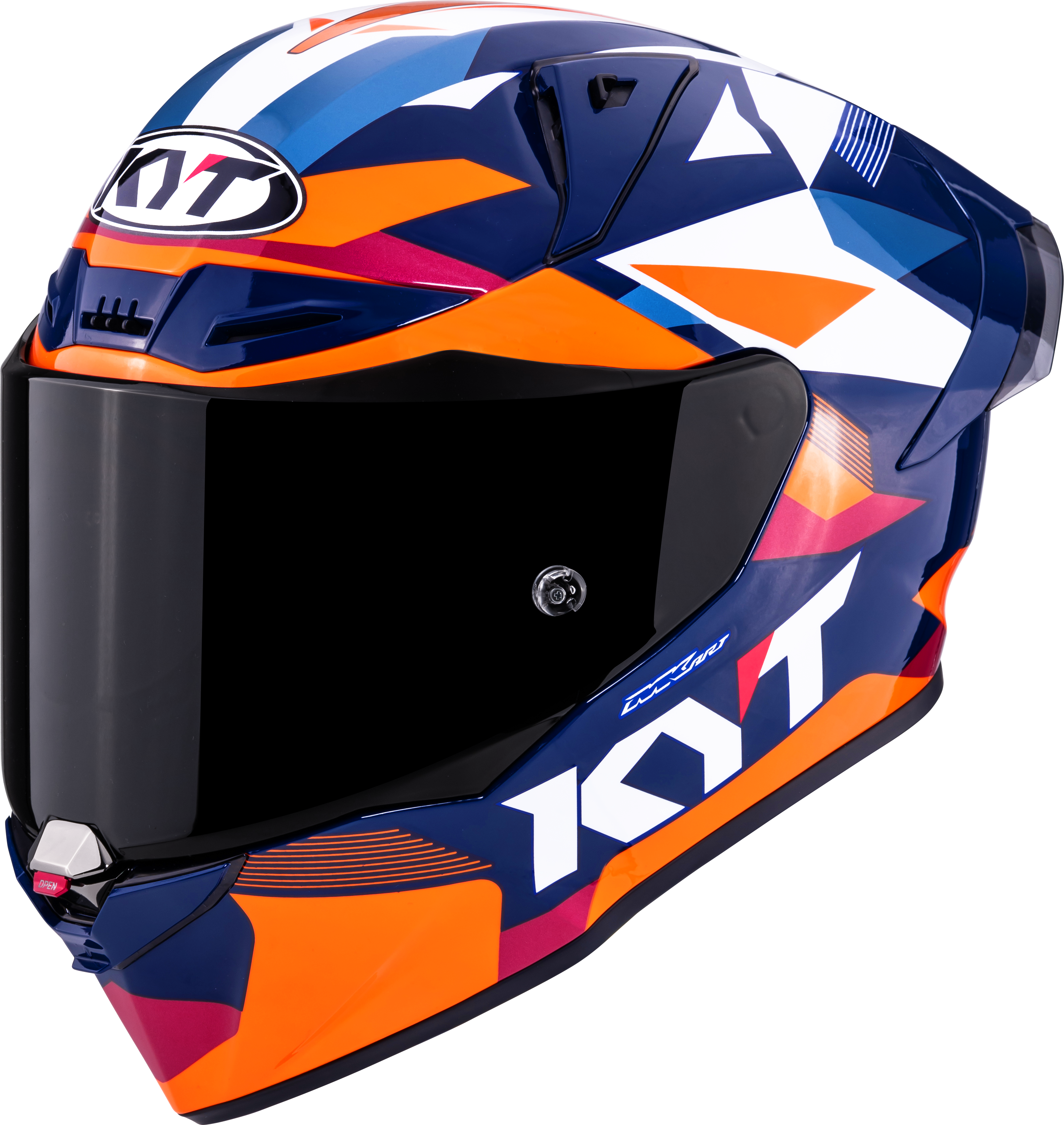 KYT R1R Casco de Carreras Carbono Diamante Azul / Naranja Y6R10006 