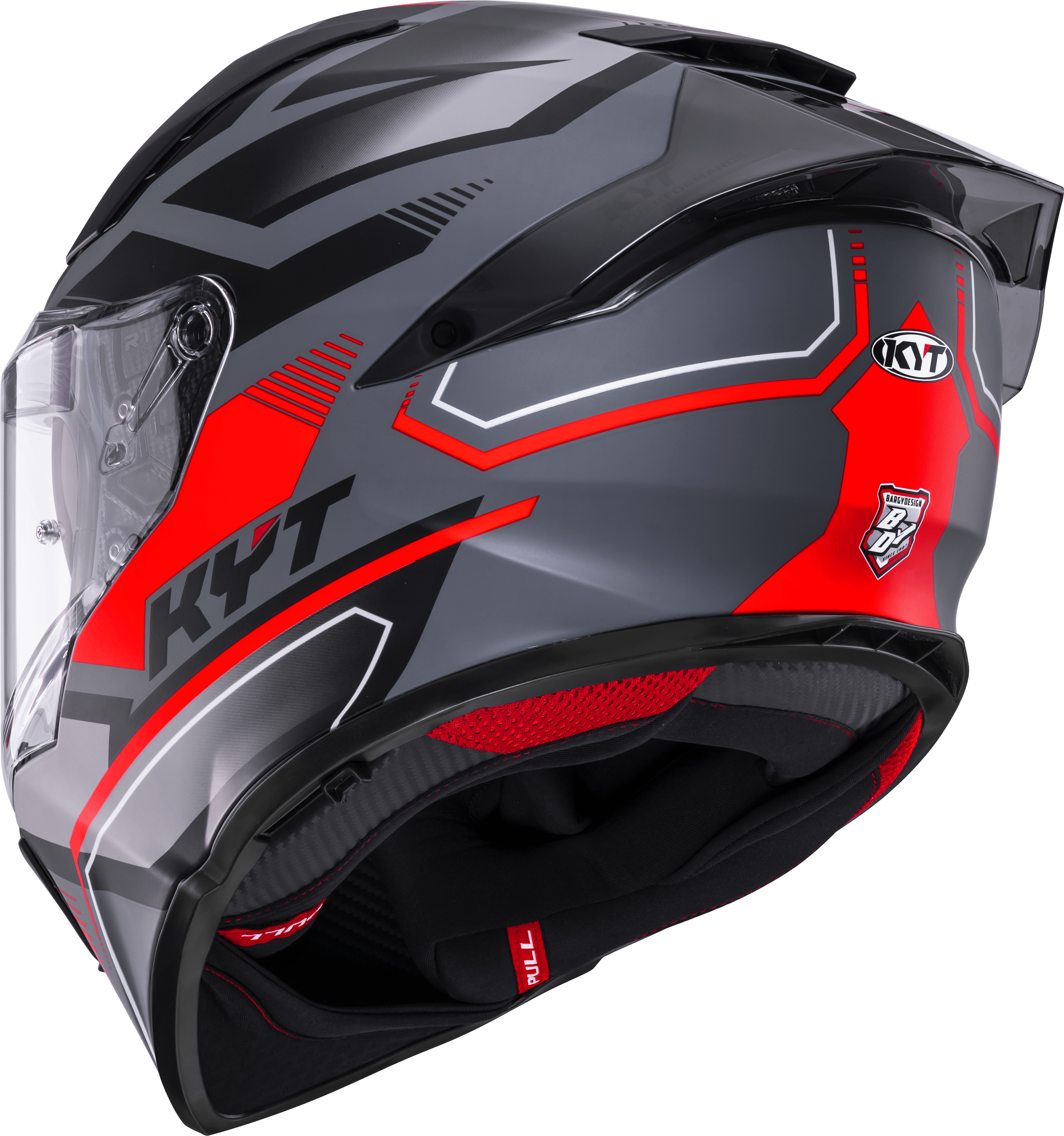 KYT R2R Casco Parsec Mate Gris / Rojo Y6R20023 