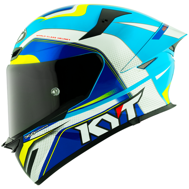 KYT TT-Revo Casco Gran Premio Blanco Azul Claro Y6TR0004 