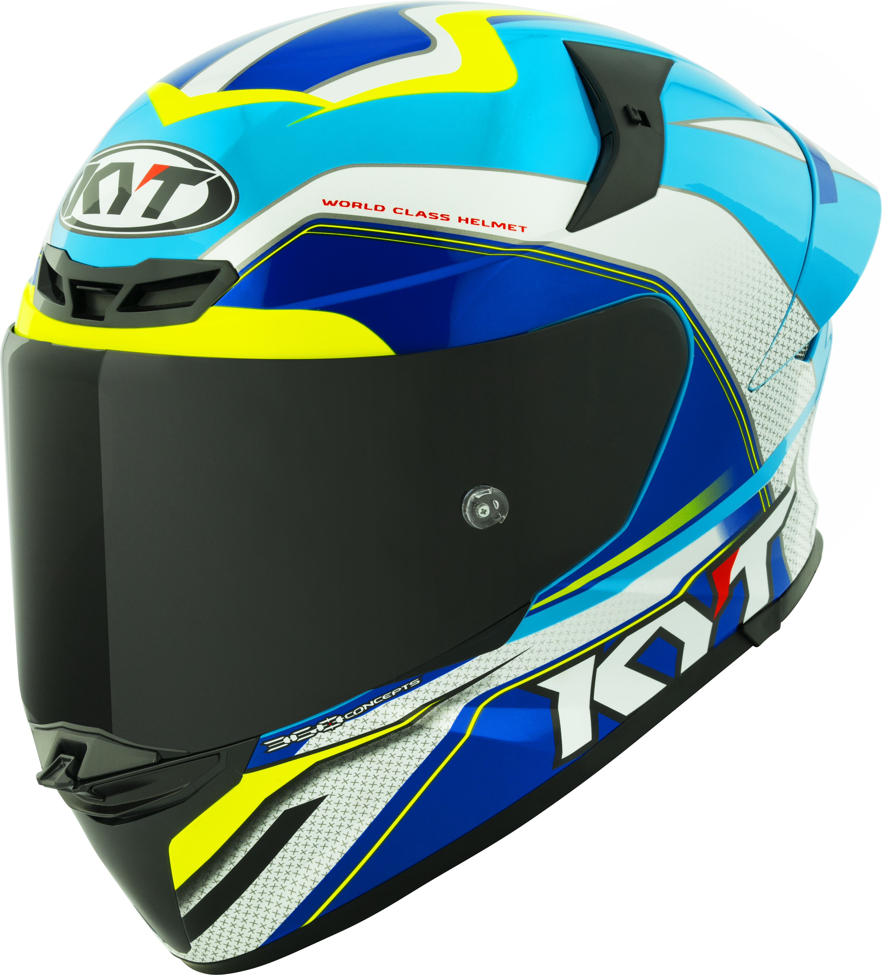 KYT TT-Revo Casco Gran Premio Blanco Azul Claro Y6TR0004 