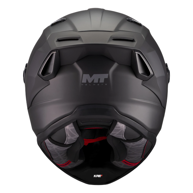 MT-Helmets KRE 2 Pure A1 Integralhelm in Schwarz matt — Rückansicht