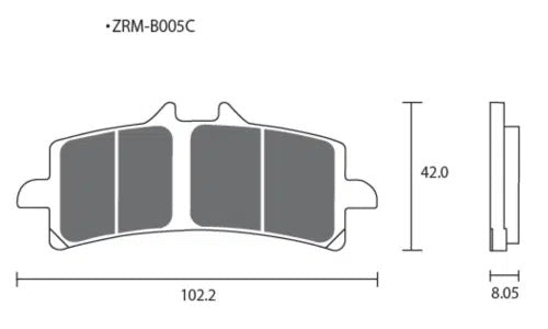 ZCOO B005 EXC Endurance Racing-Pastillas de freno para MV Agusta F3 675/800 (15-25) | B005EXC 