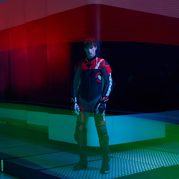 Spidi DP-Progressive mono Mono de cuero – Mono de competición perforado | Hombre | Rojo | Y161014 