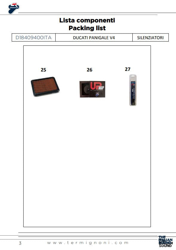 Kit de escape Termignoni Slip-On Black Edition para Ducati Panigale V4/S/R (18-24) D18409400INA 