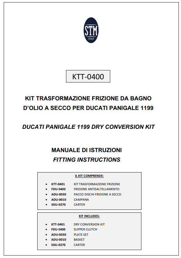 STM EVO SBK embrague seco Ducati Panigale 1199/1299 KTT-0400 