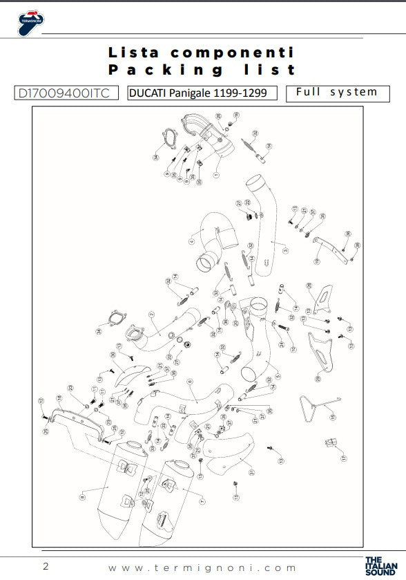 Sistema de escape completo Termignoni Force para Ducati Panigale 1299/S (15-18) D17009400ITC 