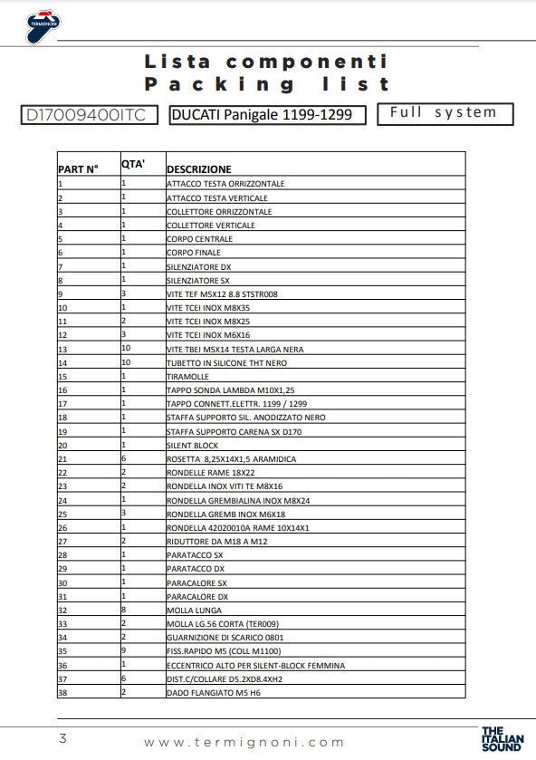 Sistema de escape completo Termignoni Force para Ducati Panigale 1199/R/S (12-17) D17009400ITC 