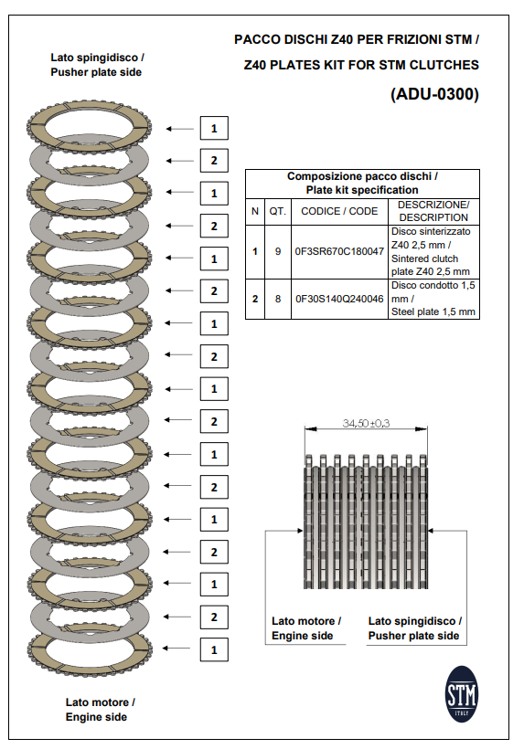 STM EVO GP embrague seco Ducati Panigale V2 955 (20-24) KTT-2600 