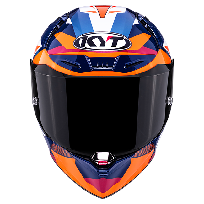 KYT R1R Casco de Carreras Carbono Diamante Azul / Naranja Y6R10006 