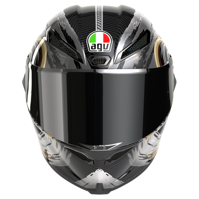AGV Pista GP RR S Onore Carbon/Gold/Silber Integral-Rennhelm, Frontansicht