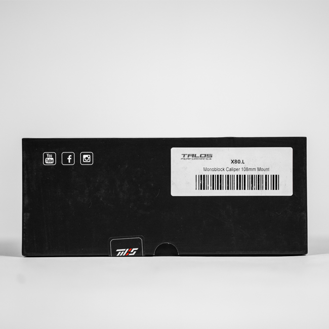 Talos X80 SBK Racing Monoblock P4 34/38 108mm pinza de freno delantera izquierda | X80.108.HD.L 