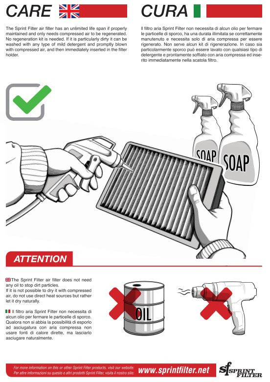 Filtro de aire Sprint F1-85-SBK para Honda CBR 1000 RR-R SC82 (20-25) R177S F1-85-SBK 