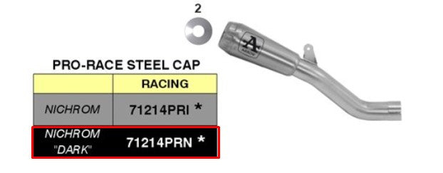 Kit de escape Arrow Slip-On Pro-Race de acero inoxidable oscuro para Aprilia RSV4/RR/RF (17-18) 71214PRN 