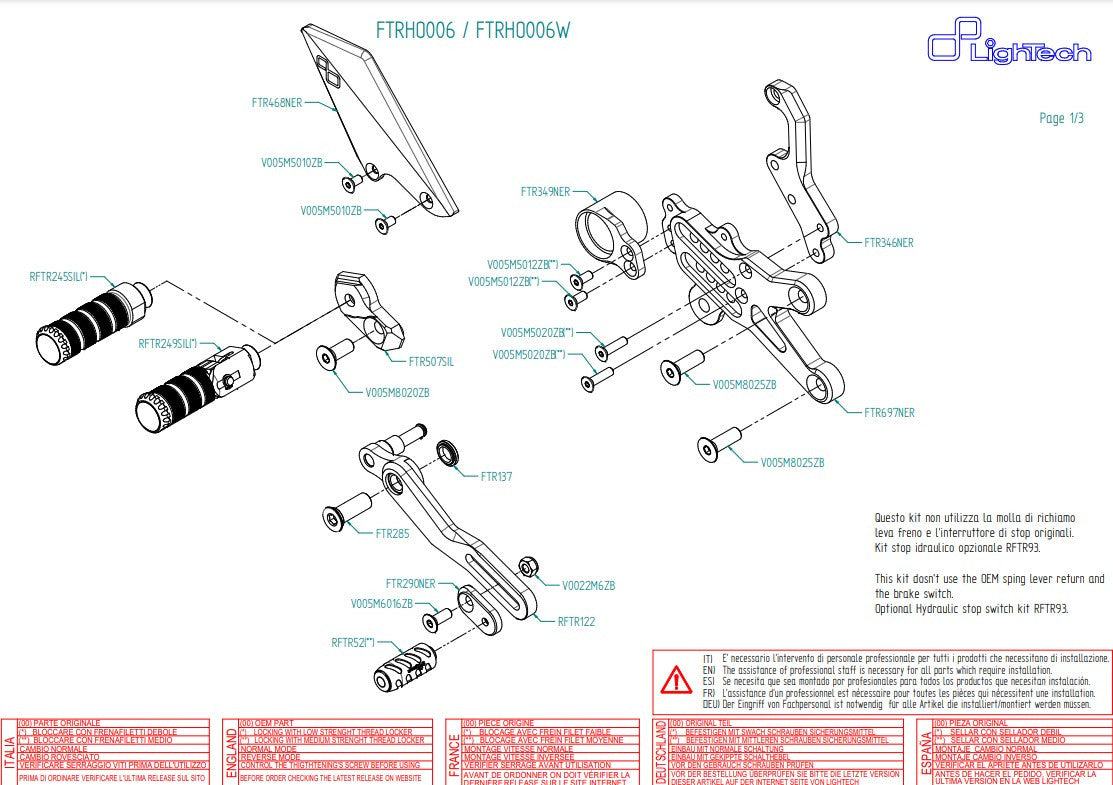 Sistema de escape LighTech Honda CBR 1000 RR (08-19) FTRHO006/W 