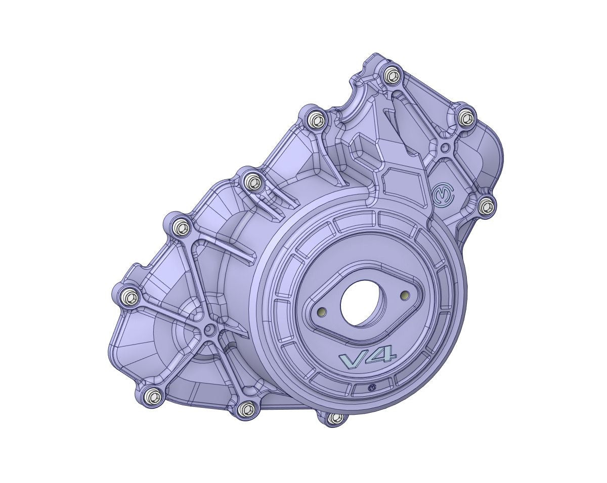 Carcasa de motor de aluminio izquierda con tornillos de titanio Motocorse Ducati Panigale V4/S/R (18-24) 