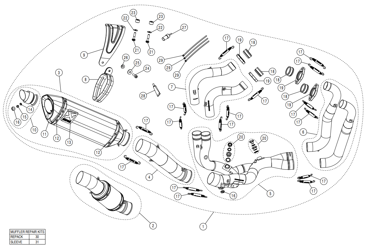 Akrapovic Evolution Line (Carbono) Aprilia RSV4/RR/1100 Factory (21-25) S-A10E9-RC 